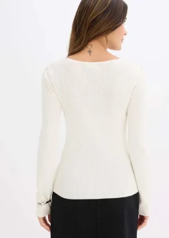 Outlet Feinstrickpullover mit Schmuck-Detail Damen Strickmode|Pullover & Strickjacken