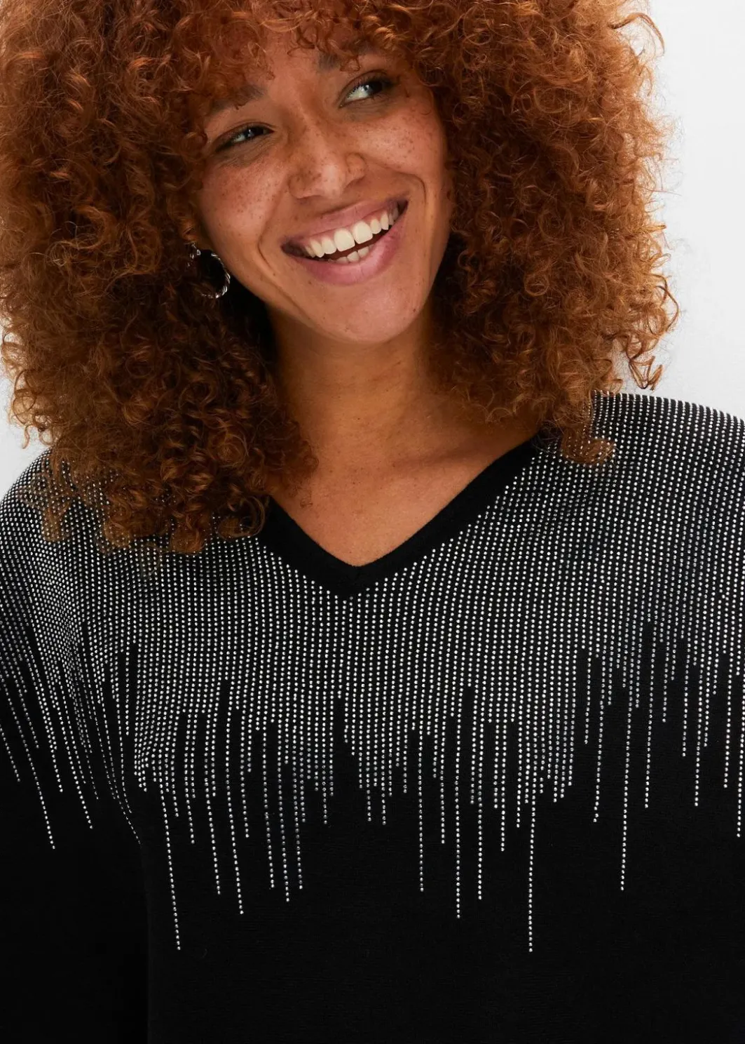 Online Feinstrickpullover mit Strass-Applikation Damen Pullover & Strickjacken|Nachhaltigere Materialien