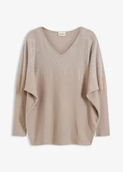 Online Feinstrickpullover mit Strass-Applikation Damen Bekleidung·Umstandsmode|Strickmode