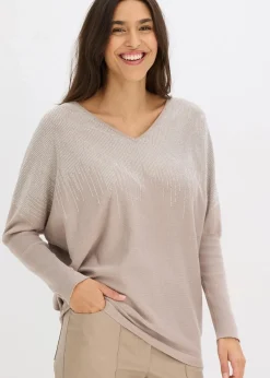 Online Feinstrickpullover mit Strass-Applikation Damen Bekleidung·Umstandsmode|Strickmode