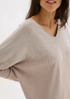 Online Feinstrickpullover mit Strass-Applikation Damen Bekleidung·Umstandsmode|Strickmode