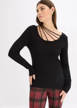 Damen bonprix Bekleidung·Umstandsmode|Bekleidung·Jeans|Feinstrickpullover mit tiefem Ausschnitt