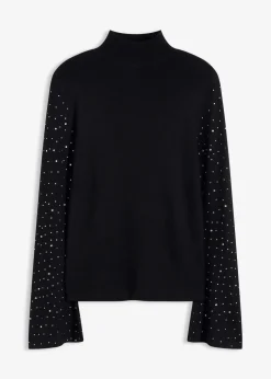 Damen bonprix Bekleidung·Umstandsmode|Bekleidung·Jeans|Feinstrickpullover mit verzierten Trompetenärmeln