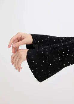 Damen bonprix Bekleidung·Umstandsmode|Bekleidung·Jeans|Feinstrickpullover mit verzierten Trompetenärmeln