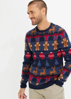 Sale Feinstrickpullover mit Weihnachtsmotiv Herren Große Größen|Pullover & Strickjacken