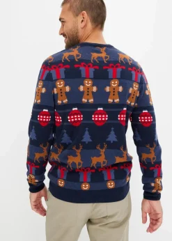 Sale Feinstrickpullover mit Weihnachtsmotiv Herren Große Größen|Pullover & Strickjacken