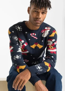 Clearance Feinstrickpullover mit Weihnachtsmotiv Herren Große Größen|Pullover & Strickjacken