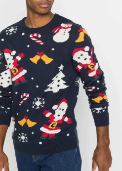 Clearance Feinstrickpullover mit Weihnachtsmotiv Herren Große Größen|Pullover & Strickjacken