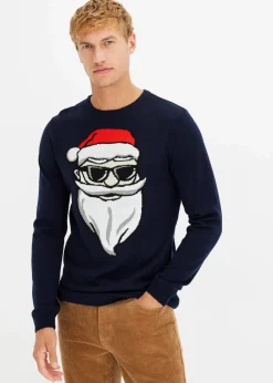 New Feinstrickpullover mit Weihnachtsmotiv Herren Große Größen|Pullover & Strickjacken