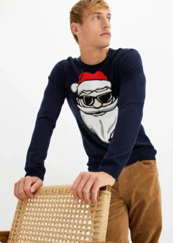 New Feinstrickpullover mit Weihnachtsmotiv Herren Große Größen|Pullover & Strickjacken