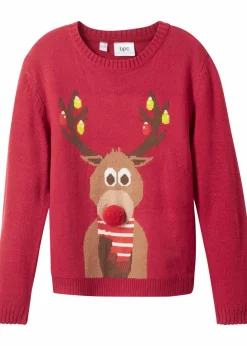 Kinder bonprix Mädchen 2-8 Jahre·Sweat & Strick|Mädchen 9-16 Jahre·Sweat & Strick|Feinstrickpullover mit Weihnachtsmotiv