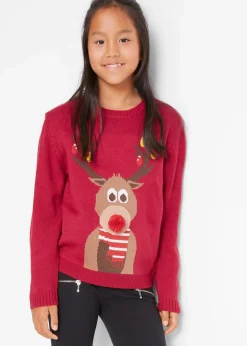 Kinder bonprix Mädchen 2-8 Jahre·Sweat & Strick|Mädchen 9-16 Jahre·Sweat & Strick|Feinstrickpullover mit Weihnachtsmotiv