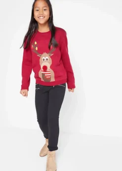 Kinder bonprix Mädchen 2-8 Jahre·Sweat & Strick|Mädchen 9-16 Jahre·Sweat & Strick|Feinstrickpullover mit Weihnachtsmotiv