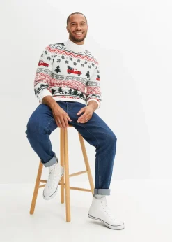 Herren bonprix Große Größen|Pullover & Strickjacken|Feinstrickpullover mit Weihnachtsmotiv
