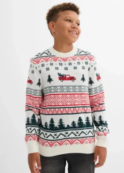 Kinder bonprix Jungen 9-16 Jahre·Sweat & Strick|Feinstrickpullover mit Weihnachtsmotiv