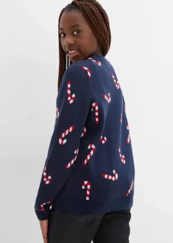Outlet Feinstrickpullover mit Weihnachtsmotiv aus weichem Baumwollmix Kinder Mädchen 9-16 Jahre·Sweat & Strick