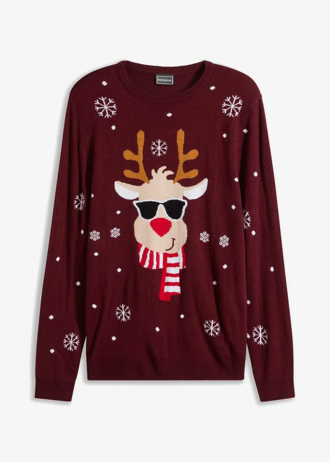 Herren bonprix Pullover & Strickjacken|Große Größen|Feinstrickpullover mit Weihnachtsmotiv