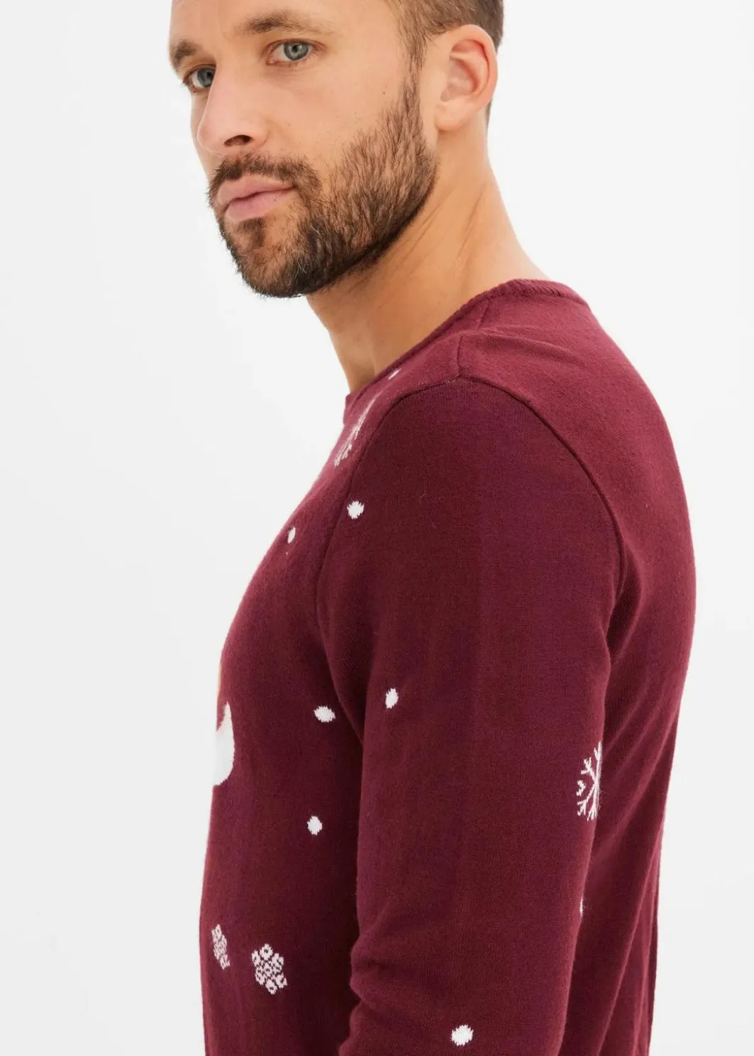 Herren bonprix Pullover & Strickjacken|Große Größen|Feinstrickpullover mit Weihnachtsmotiv