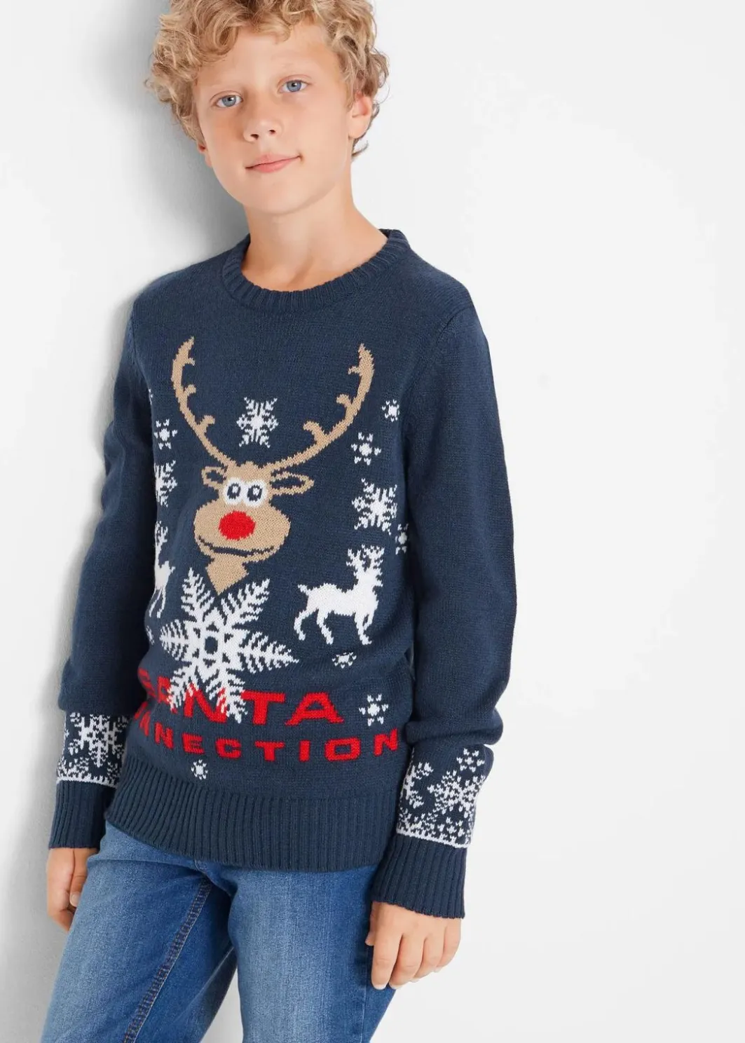 Kinder bonprix Jungen 9-16 Jahre·Sweat & Strick|Jungen 2-8 Jahre·Sweat & Strick|Feinstrickpullover mit Weihnachtsmotiv