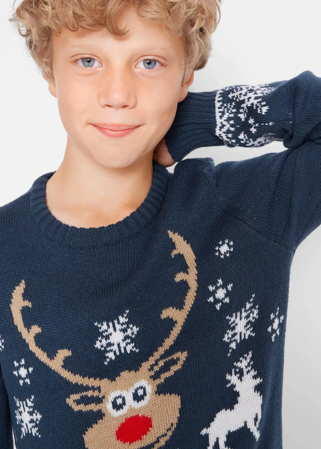 Kinder bonprix Jungen 9-16 Jahre·Sweat & Strick|Jungen 2-8 Jahre·Sweat & Strick|Feinstrickpullover mit Weihnachtsmotiv