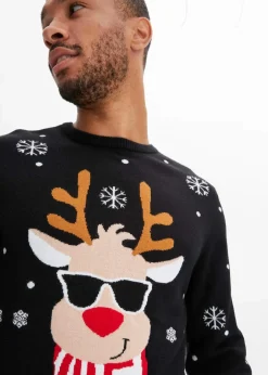 Online Feinstrickpullover mit Weihnachtsmotiv Herren Große Größen|Pullover & Strickjacken