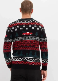 Discount Feinstrickpullover mit Weihnachtsmotiv Herren Pullover & Strickjacken|Große Größen