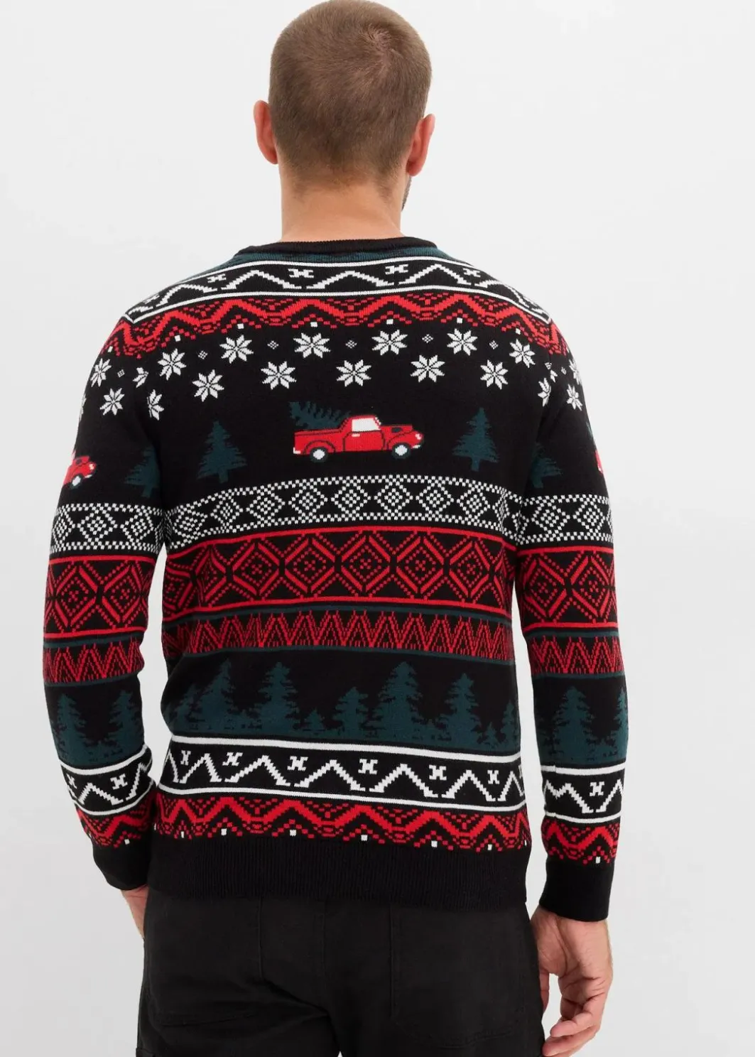 Discount Feinstrickpullover mit Weihnachtsmotiv Herren Pullover & Strickjacken|Große Größen