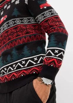 Discount Feinstrickpullover mit Weihnachtsmotiv Herren Pullover & Strickjacken|Große Größen