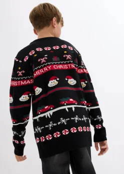 Kinder bonprix Jungen 9-16 Jahre·Sweat & Strick|Feinstrickpullover mit Weihnachtsmotiv