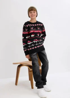 Kinder bonprix Jungen 9-16 Jahre·Sweat & Strick|Feinstrickpullover mit Weihnachtsmotiv
