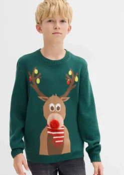 Hot Feinstrickpullover mit Weihnachtsmotiv Kinder Mädchen 9-16 Jahre·Sweat & Strick|Mädchen 2-8 Jahre·Sweat & Strick