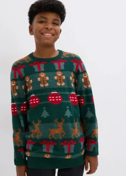 Kinder bonprix Jungen 9-16 Jahre·Bademode|Jungen 9-16 Jahre·Sweat & Strick|Feinstrickpullover mit Weihnachtsmotiv