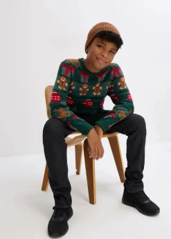 Kinder bonprix Jungen 9-16 Jahre·Bademode|Jungen 9-16 Jahre·Sweat & Strick|Feinstrickpullover mit Weihnachtsmotiv