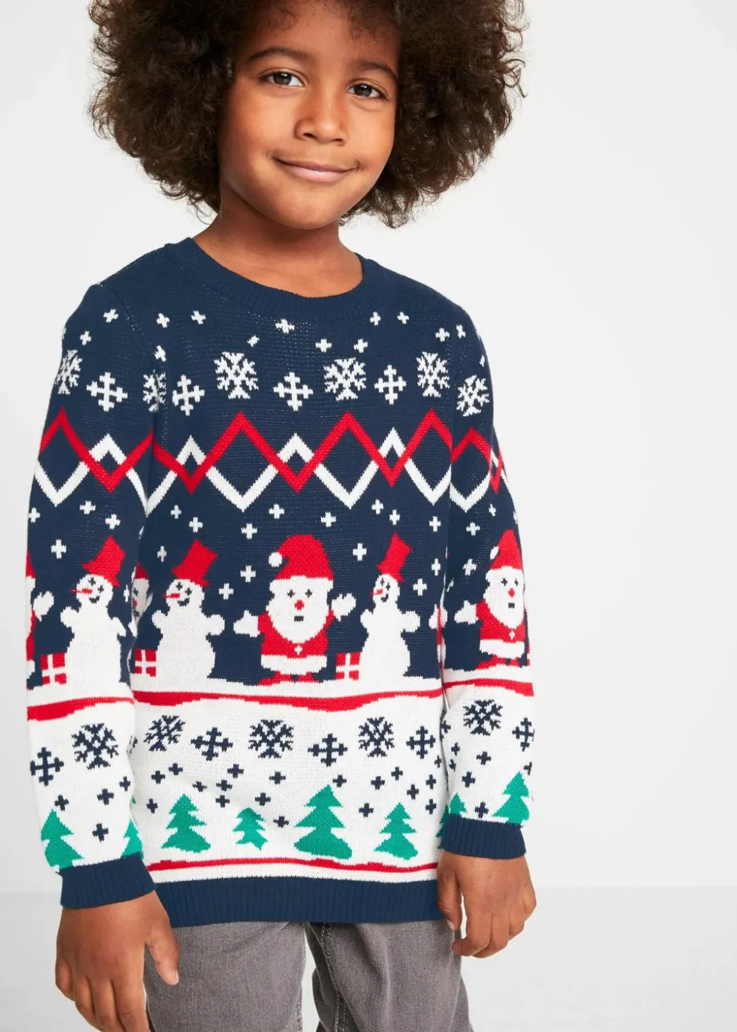 Feinstrickpullover mit Weihnachtsmotiv aus reiner Baumwolle Kinder Jungen 9-16 Jahre·Sweat & Strick|Jungen 2-8 Jahre·Sweat & Strick