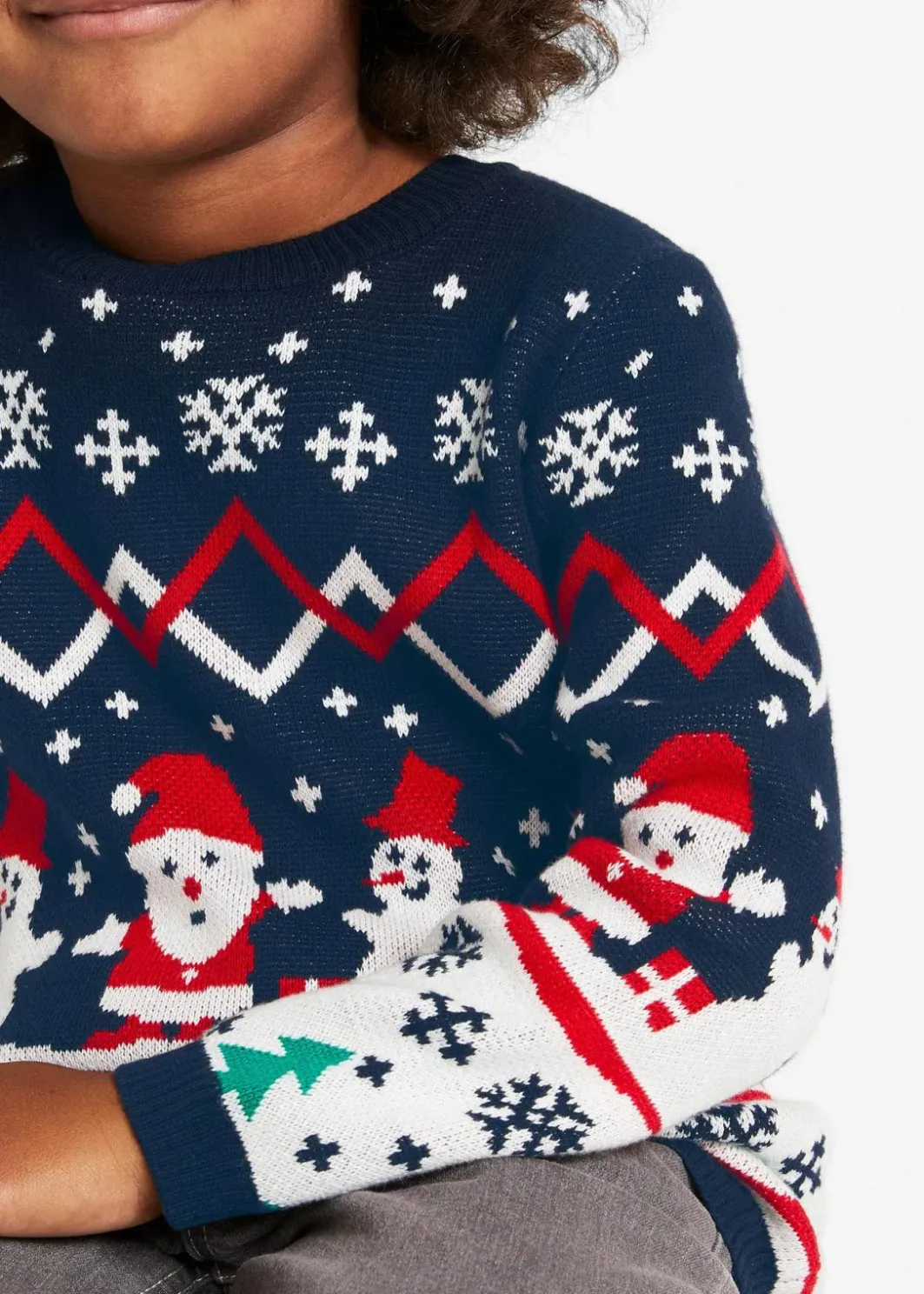 Feinstrickpullover mit Weihnachtsmotiv aus reiner Baumwolle Kinder Jungen 9-16 Jahre·Sweat & Strick|Jungen 2-8 Jahre·Sweat & Strick