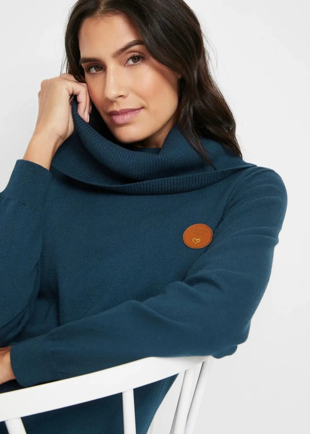 Hot Feinstrickpullover mit weitem Kragen Damen Bekleidung·Umstandsmode|Pullover & Strickjacken