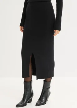 Damen bonprix Bekleidung·Sportbekleidung|Nachhaltigere Materialien|Feinstrickrock aus softem Viskose-Mix