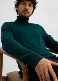 Herren bonprix Große Größen|Basics|Feinstrick-Rollkragenpullover mit edler Merinowolle, Slim Fit