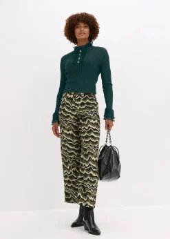 Best Feinstrick-Shirt mit Chiffon-Volants Damen Shirts & Tops|Nachhaltigere Materialien