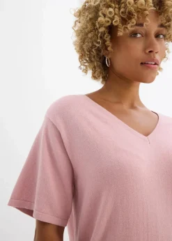 Online Feinstrickshirt mit Leinen Damen Bekleidung·Umstandsmode|Zweiteiler & Sets