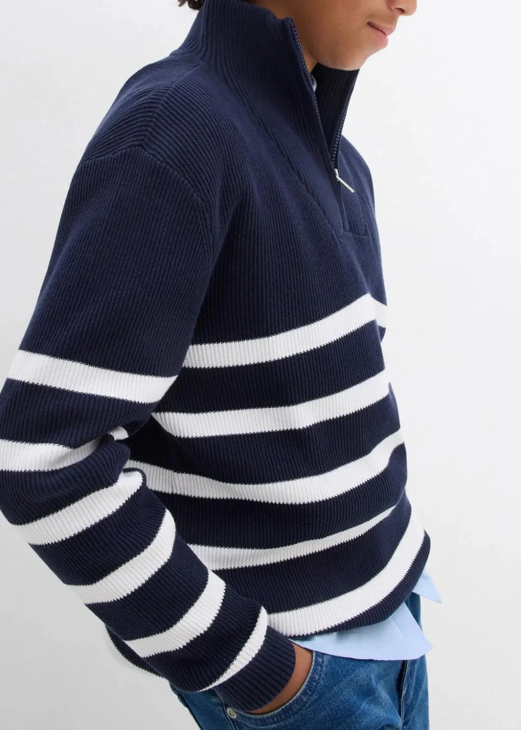 Kinder bonprix Jungen 9-16 Jahre·Sweat & Strick|Feinstrick-Troyer aus reiner Baumwolle