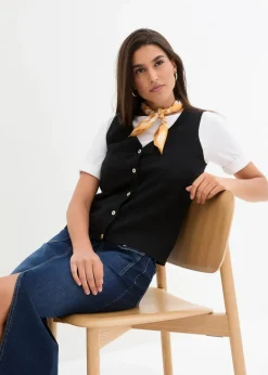 Damen bonprix Bekleidung·Umstandsmode|Bekleidung·Hosen|Feinstrick-Weste mit Knöpfen