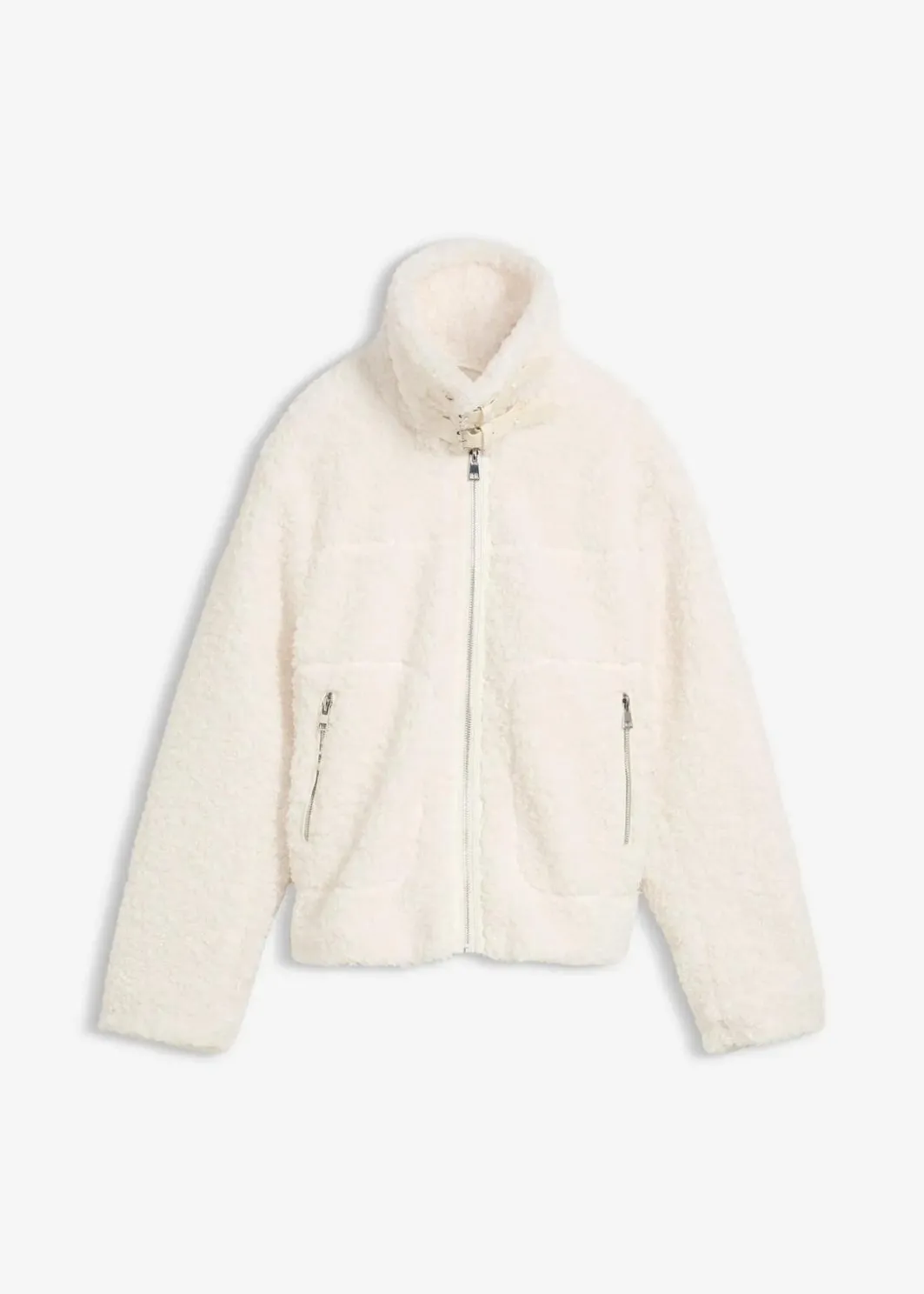 Clearance Fellimitat-Jacke aus Teddyfleece Damen Bekleidung·Hosen|Nachhaltigere Materialien