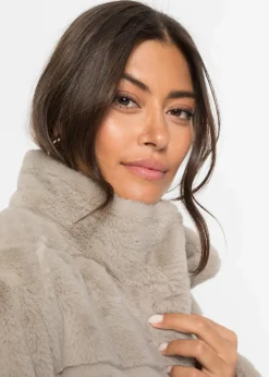 Damen bonprix Bekleidung·Hosen|Jacken & Mäntel|Fellimitat-Mantel