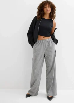 Damen bonprix Nachhaltigere Materialien|Shirts & Tops|Figurbetontes Cropped Top, Doppelpack (2-tlg. Set)
