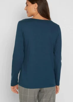 Damen bonprix Shirts & Tops|Basics|Figurbetontes Langarmshirt (2er Pack)
