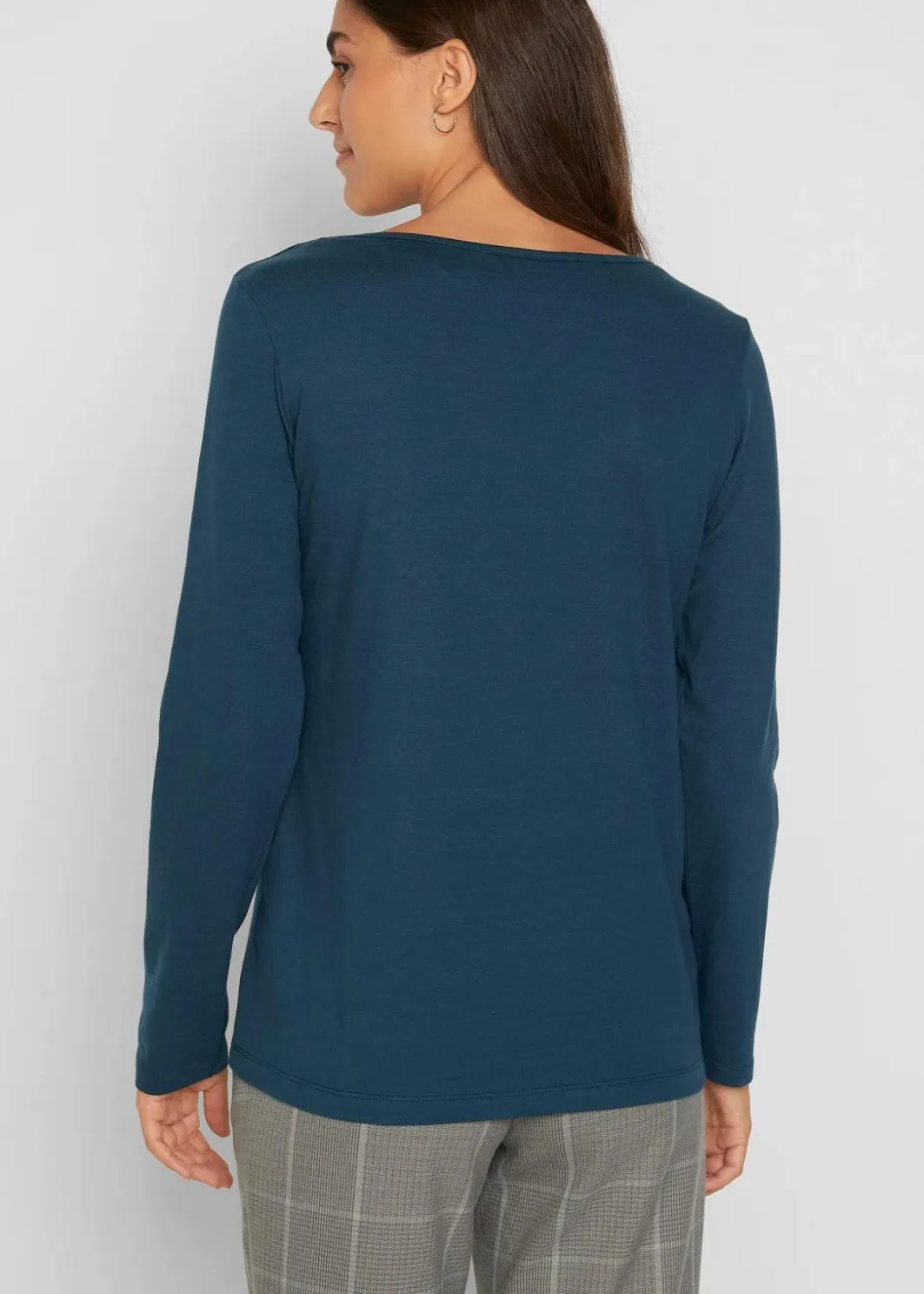 Damen bonprix Shirts & Tops|Basics|Figurbetontes Langarmshirt (2er Pack)
