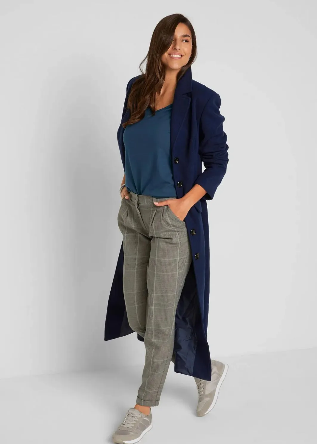 Damen bonprix Shirts & Tops|Basics|Figurbetontes Langarmshirt (2er Pack)