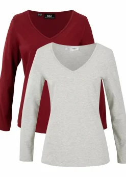 Hot Figurbetontes Langarmshirt (2er Pack) Damen Shirts & Tops|Basics