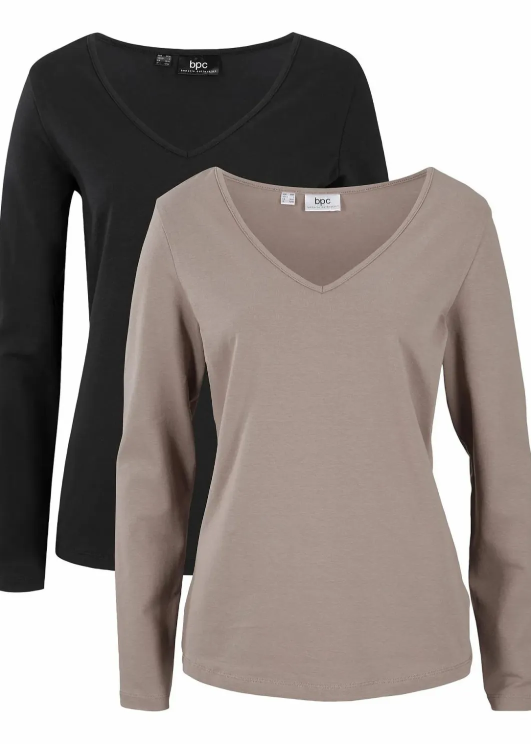 Outlet Figurbetontes Langarmshirt (2er Pack) Damen Bekleidung·Röcke|Basics